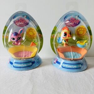 Littlest Pet Shop LPS Springtime Fun Bunny & Chick Pair‎ Ltd Edition NIB Easter